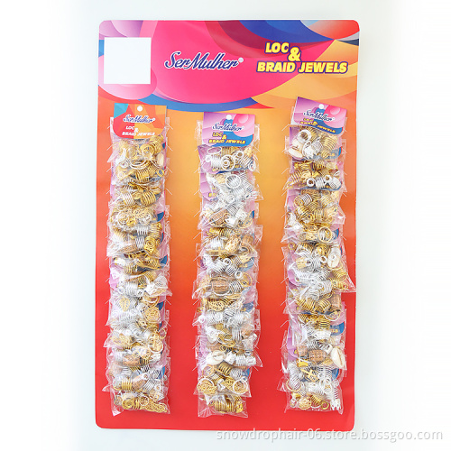 Gemstone Crystal Loc Jewelry Beads For Braids Twist Dreadlock Hair Accessories Crown Loc Dreadlock Beads Hair Rings For Braids